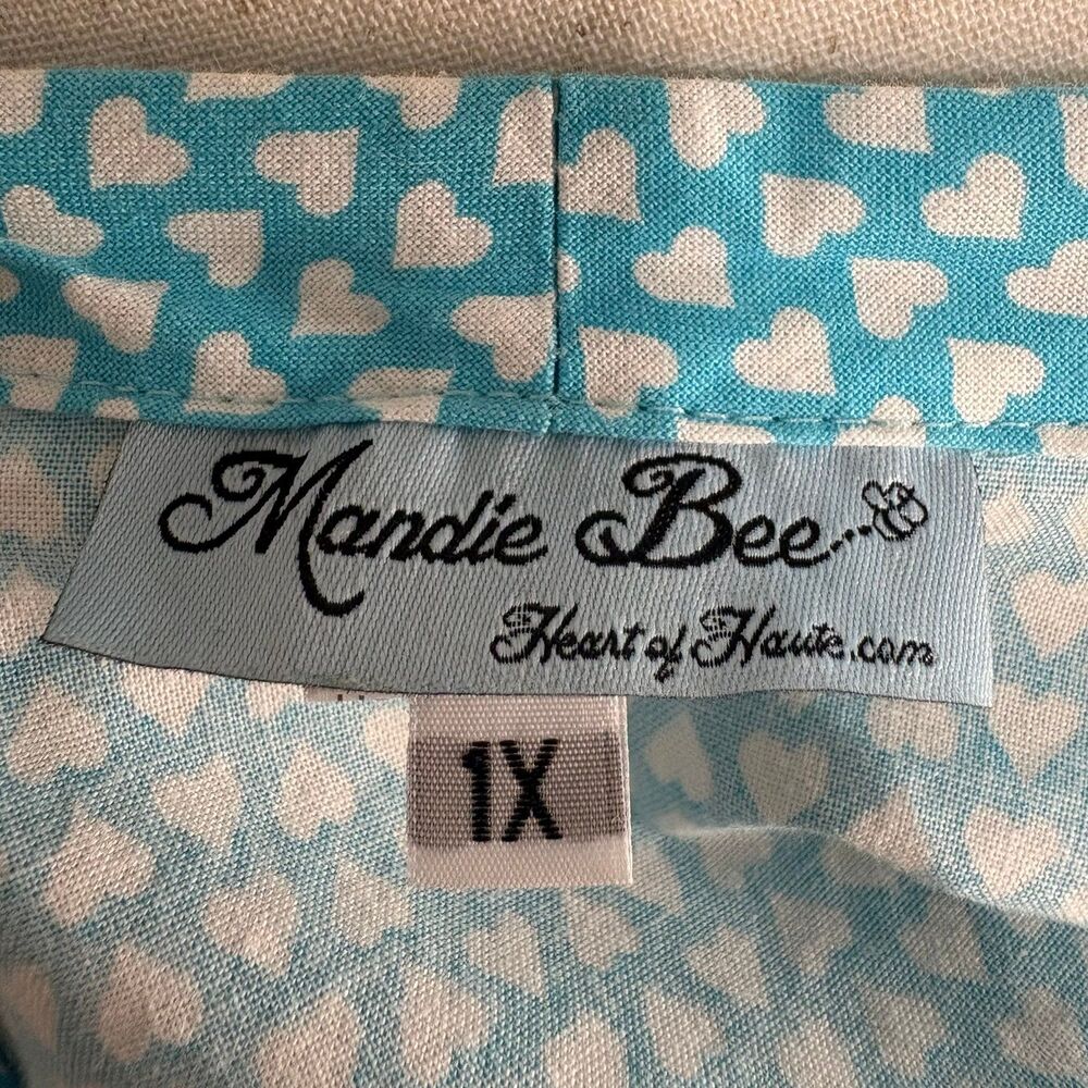 Mandie Bee House of Haute Ella Sleeveless Heart Pattern Blouse Sz 1X - Picture 4 of 5